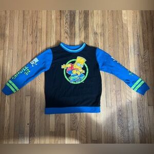 Bart Simpson Black & Blue Crewneck boys Lg 14/16 Sweatshirt